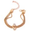 Ornament Vintage Metal Diamond-studded Necklace Earring Ring Bracelet Four-piece Diamond Jewelry Set Combination
