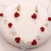 Korean small clear new bride red rose necklace, earrings, suit dress and accessories wholesale