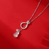 Women's Sterling Silver Retro Ethnic Style New Chinese Style Red Agate Gourd Clavicle Chain