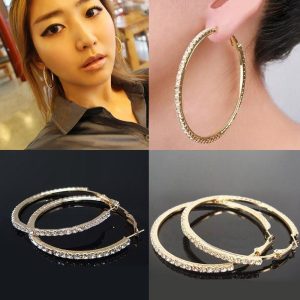 Exaggerated diamond big circle hip-hop nightclub earrings