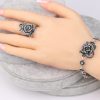 Unique creative four-piece set of inlaid gray diamond flower high-end set jewelry