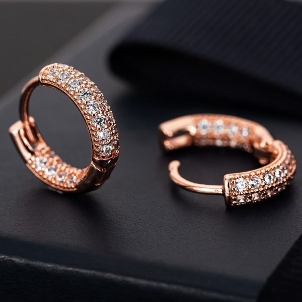 European And American Popular Micro-set Zircon Fan Earrings