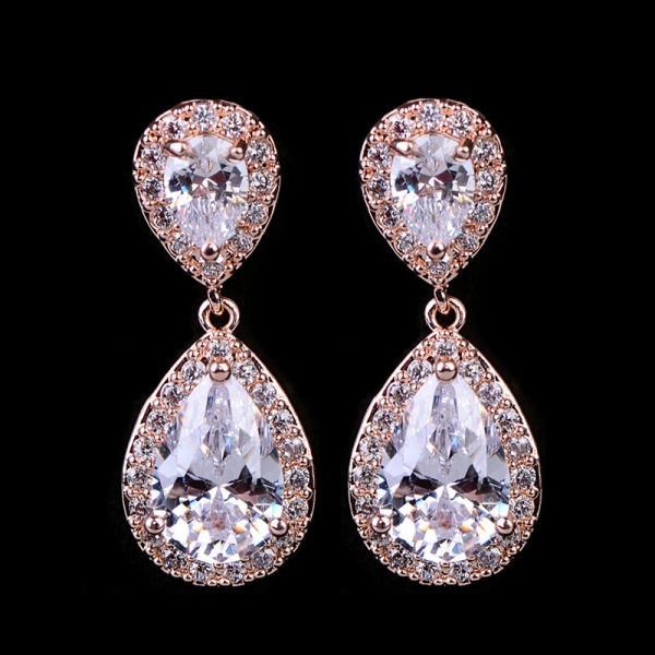 Drop zircon earrings