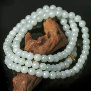 Strict Selection Wholesale Natural A- Level Jade Jade Bead Sweater Chain Women's White Green Round Beads Necklace For Mother Beauty Jade Bead
