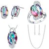 Color blue green jewelry set