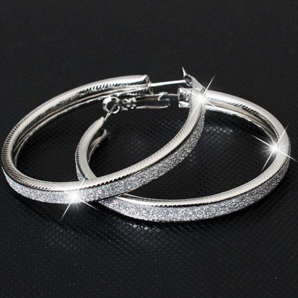 Women's All-match Simple Frosted Big Circle Earrings