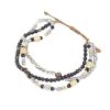 Multi-layer Winding Natural Stone Beaded Alloy Bracelet