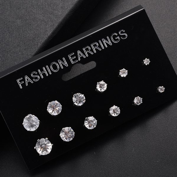Fashion And Popular Crystal Zircon Stud Earrings Set