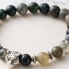 8mm Natural Stone Lava Stone Bead Bracelet For Men Leopard Head Leopard Pendant Charm Bracelet Handmade Jewelry