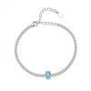 Women's S925 Sterling Silver Diamond Inlaid Zircon Bracelet