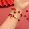 Chinese Style Beads String Bracelet Lucky Dragon Year Lucky Coin Agate Bracelet
