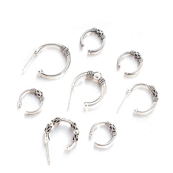 Boho Fashion Creative C-shaped Stud Earrings Set