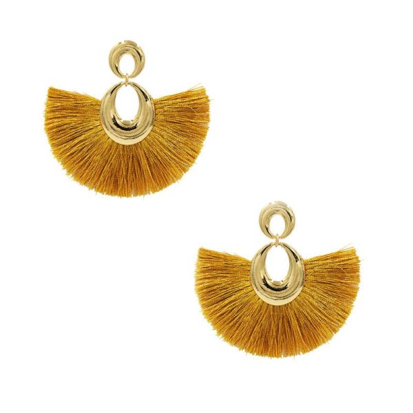 Water Drop Fan-shaped Tassel Earrings