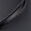 Natural Stone Lava Stone Bracelet Stainless Steel Leather