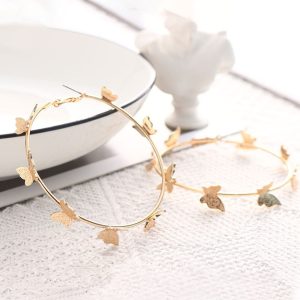 Exaggerated Frosted Butterfly Circle Earrings Street Shooting Super Fairy Stereo