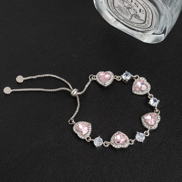 Loving Heart Zircon Pull-out Bracelet Light Luxury Minority Design