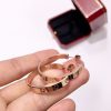 Exquisite Screw C Shape Large Circle Titanium Steel Stud Earrings