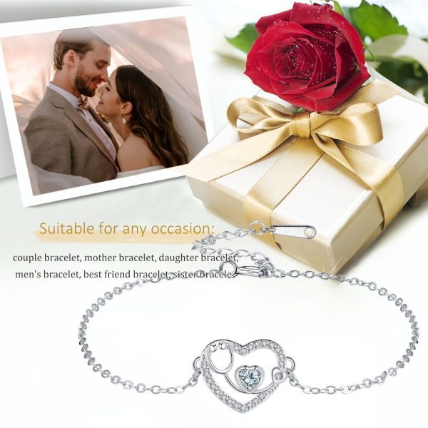 European And American Cat Footprints Bracelet High Sense Female Diamond Heart Bracelet Ladies