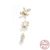 New S925 Sterling Silver Geometric Diamond Stud Earrings Set