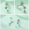Five Point Star Set Zircon Earrings