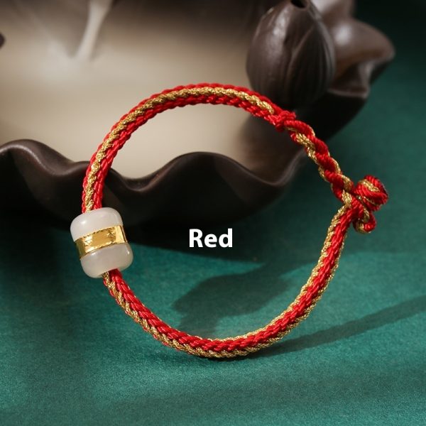 Hetian Jade 999 Gold Bracelet Hand-woven