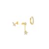 Inlaid Zircon XINGX Butterfly Cute Earrings Three-piece Set