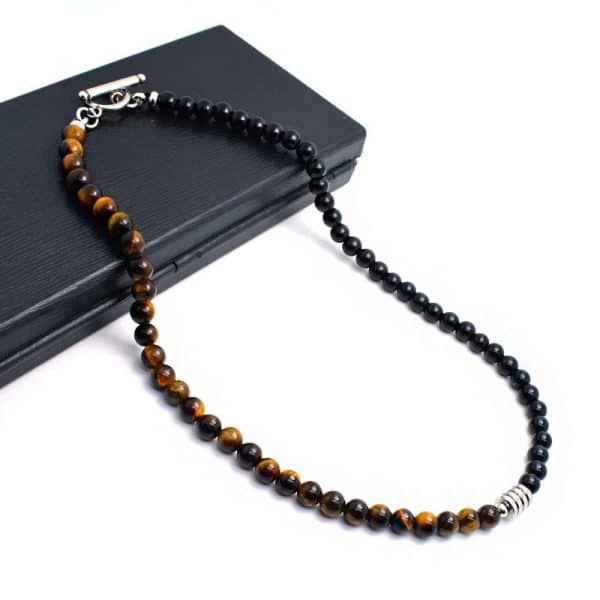 Stainless steel natural stone necklace