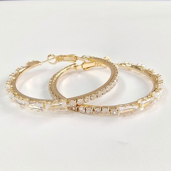 Simplicity And Exaggeration Big Circle Zircon Copper Earrings