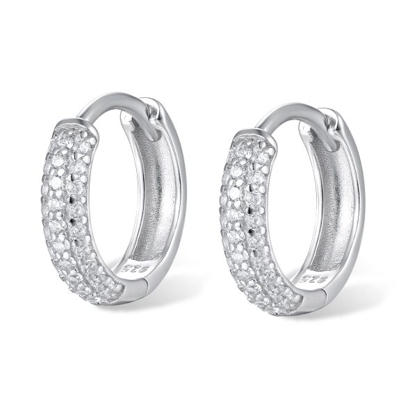 Amy Chunky Paved Hoops Earrings