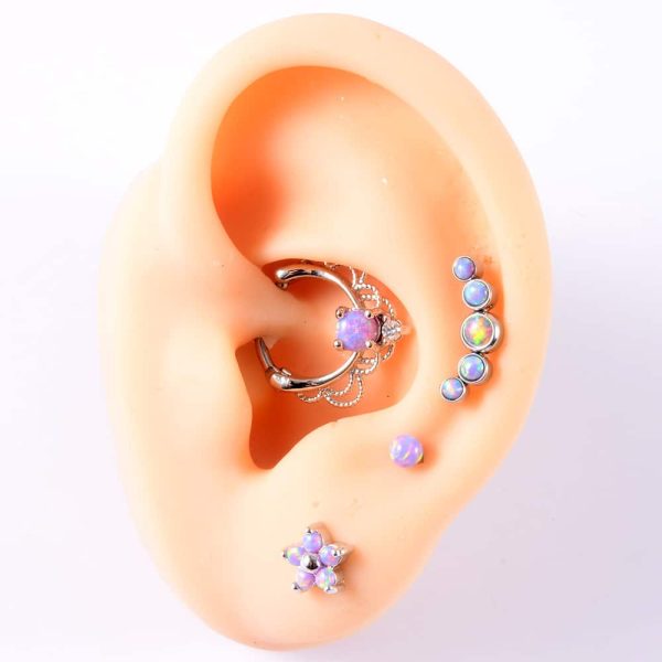 Opal Stud Set Of 4 Purple O Bao Nose Ring Ear Bone Stud
