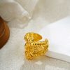 14K Gold Vintage Bracelet Ring Thorns Lava Opening