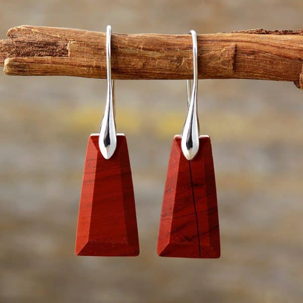 Women's Natural Stone Pendant Earrings