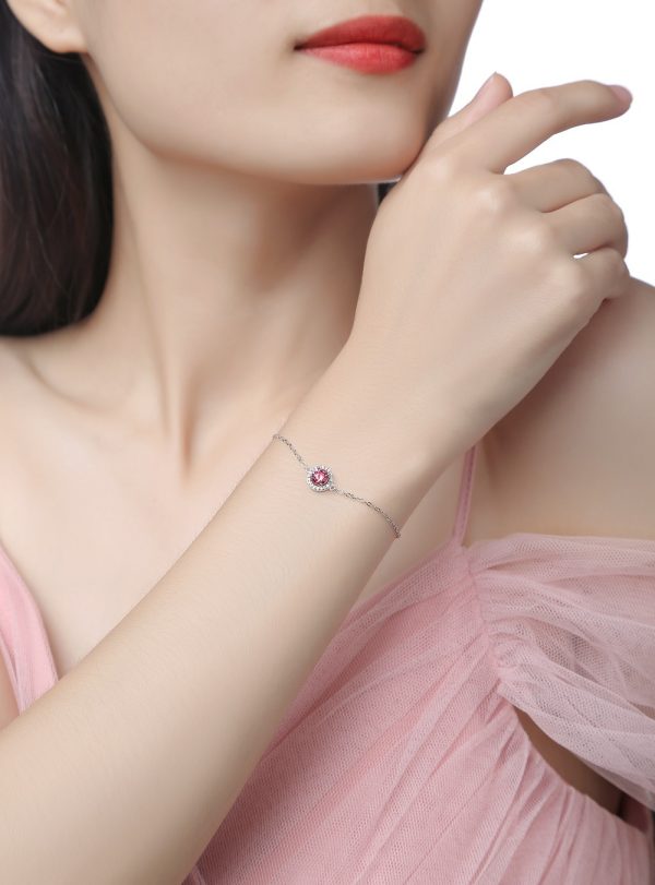 S925 Silver Inlay Color Moissanite Bracelet