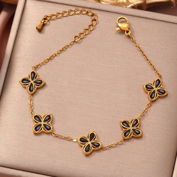 Small Flowers Inlaid Zircon Bracelet For Women