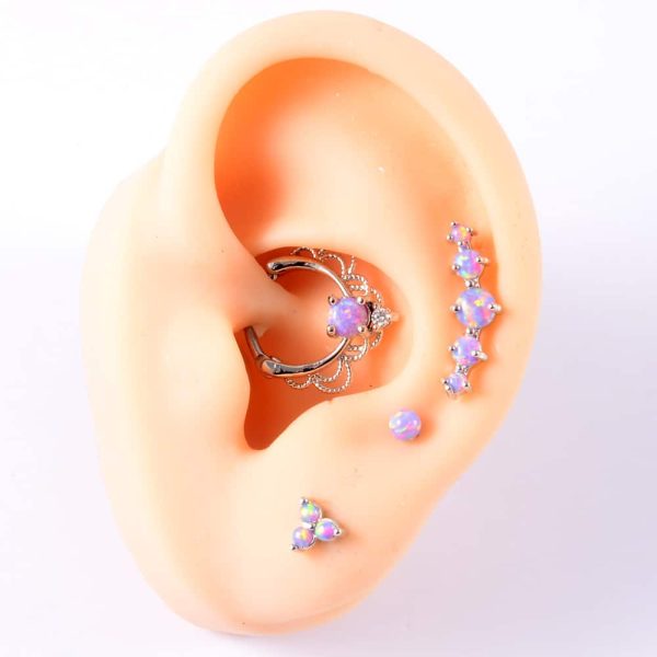 Opal Stud Set Of 4 Purple O Bao Nose Ring Ear Bone Stud