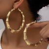 European And American Oversized Bamboo Earrings Exaggerated Golden Big Circle