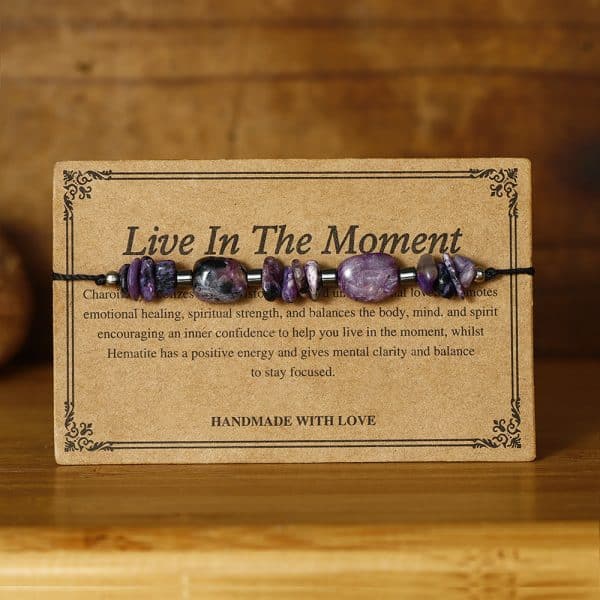 Wax Line Beads Stone Bracelet Original With Shape Rough Stone Carrying Strap