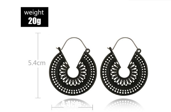 Ethnic Style Flower Basket Circle Earrings