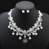 European fashion elegant jewelry bride wedding accessories necklace pearl necklace set of high-end super cost-effective package