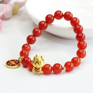 Year Of Birth Red Agate Zodiac Dragon Bracelet