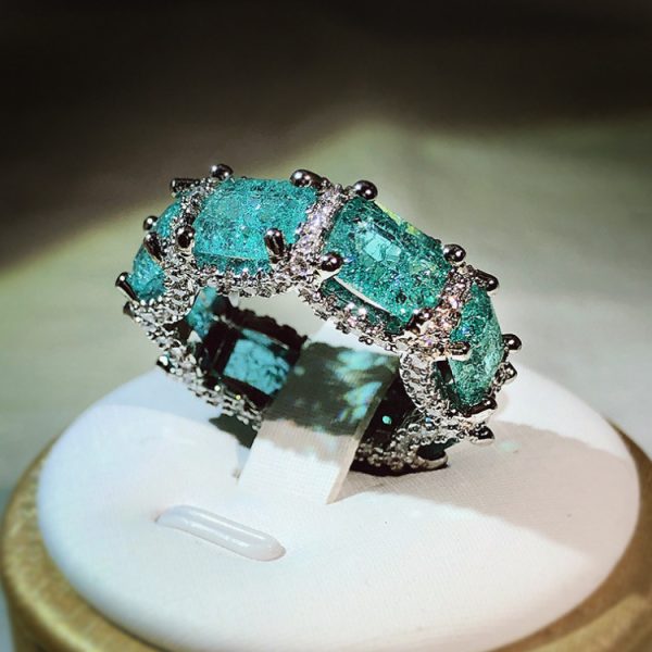 Couture Jewelry Set With Aquamarine Topaz Ring