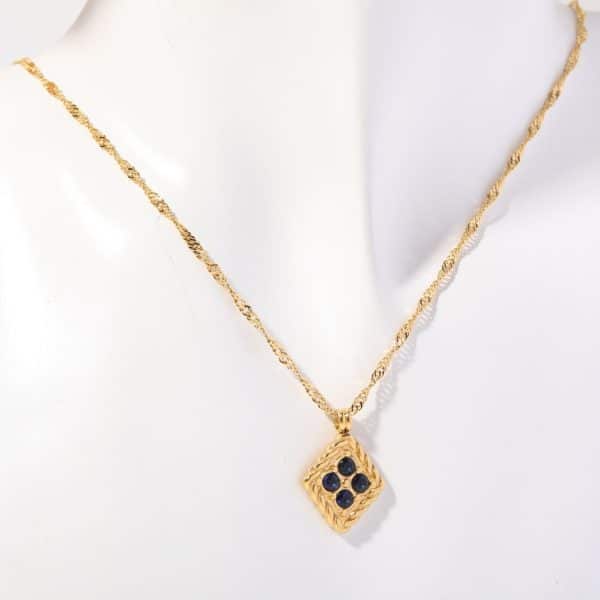 December Birthday Stone Necklace Quadrilateral