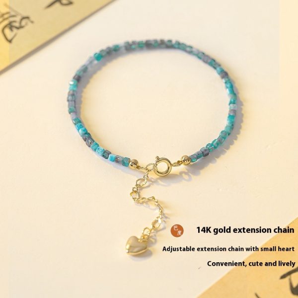 Women's Natural Blue Apatite Crystal Bracelet