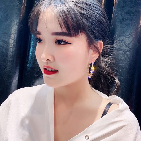Exaggerated Circle Full Of Diamond Earrings Fashionable