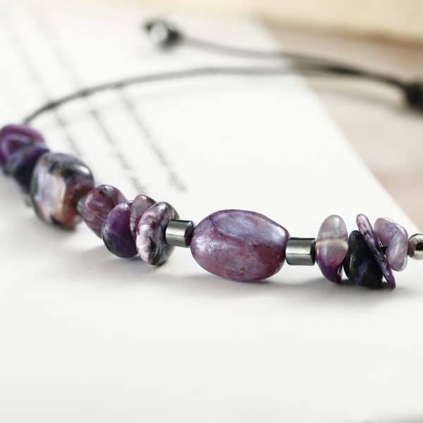 Wax Line Beads Stone Bracelet Original With Shape Rough Stone Carrying Strap