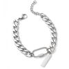 Climbing Button Carabiner Cuban Bracelet Titanium Steel Men's Domineering