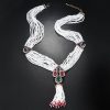 Women's Tassel Earring Necklace Two-piece Jewelry Set