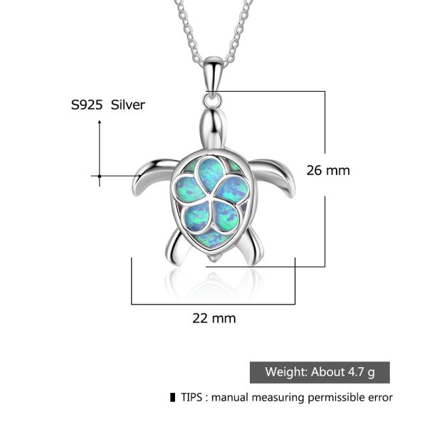 Cute Turtle OPAL Pendant Charm All-match Necklace