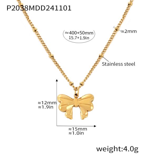 3a22aab8-a52f-454e-8a65-8ef5d6b34123.jpg Bow Stud Earrings Stainless Steel PVD Electroplating Color Retention Simple