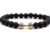 8mm Black Matte Volcanic Stone
